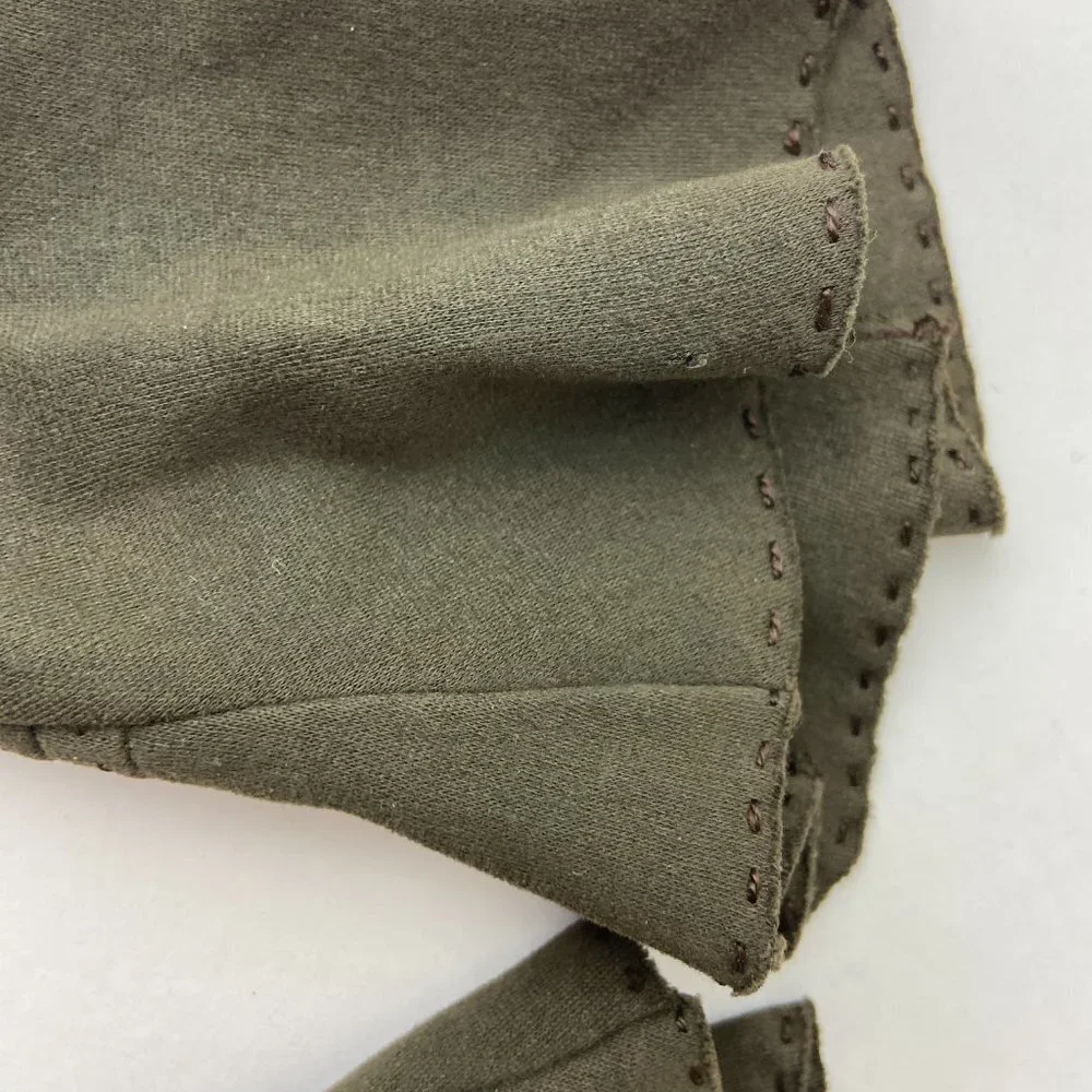 Vintage Gloves Grey-green Pleats Size 6 1/2
